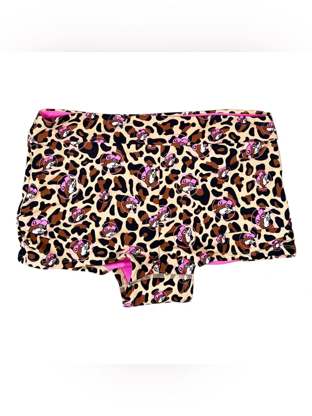 Buc-ee's Women's Midrise Swim Shorts - Pink Leopard